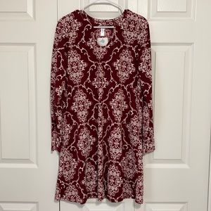 NWT Paisley Grace Boutique Burgundy Damask Dress